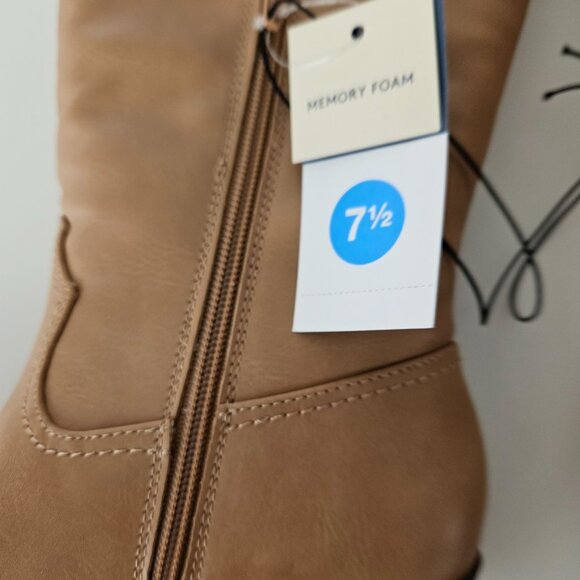 Universal Thread Womens Western Knee High Light Brown Memory Foam Boots Size 7.5 - Picture 13 of 14